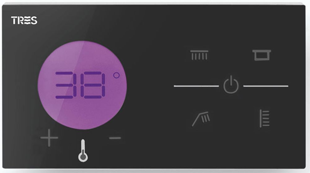 Tres Shower Technology bateria prysznicowa podtynkowa termostatyczna elektroniczna czarny/chrom 49288499