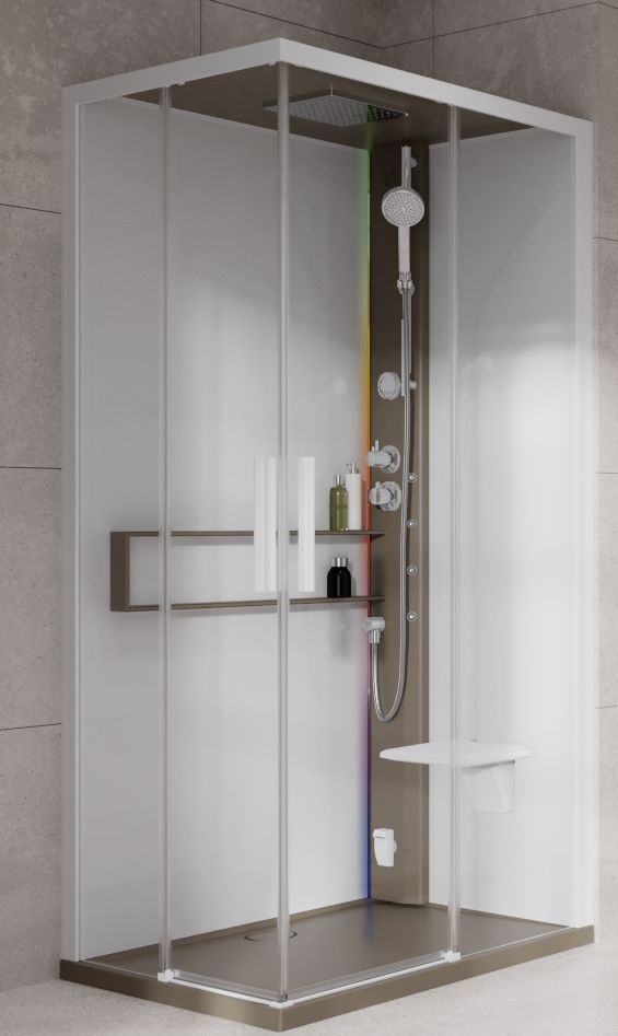 Novellini Glax 2 2.0 A kabina z hydromasażem 80x80 cm parowa z brodzikiem corda G22A89T5-1TU