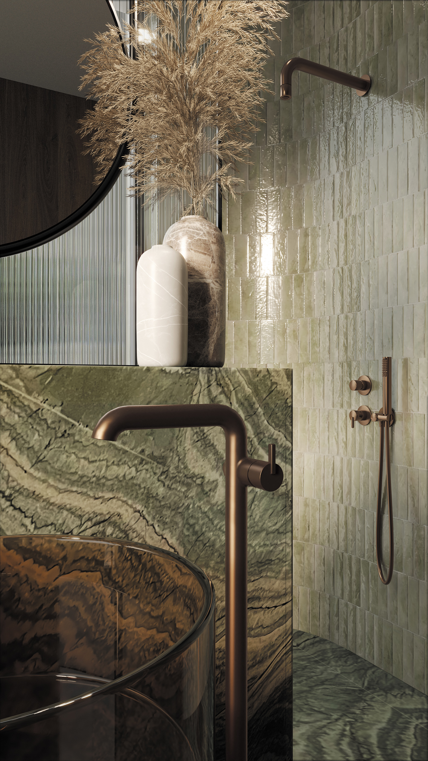 Deante Silia zestaw prysznicowy podtynkowy z deszczownicą brąz szczotkowany NQS_C9XK - Wysyłka w 24h