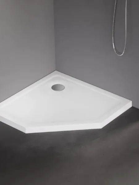 New Trendy Mild brodzik 90x90 cm pięciokątny biały B-0624 - Wysyłka w 24h