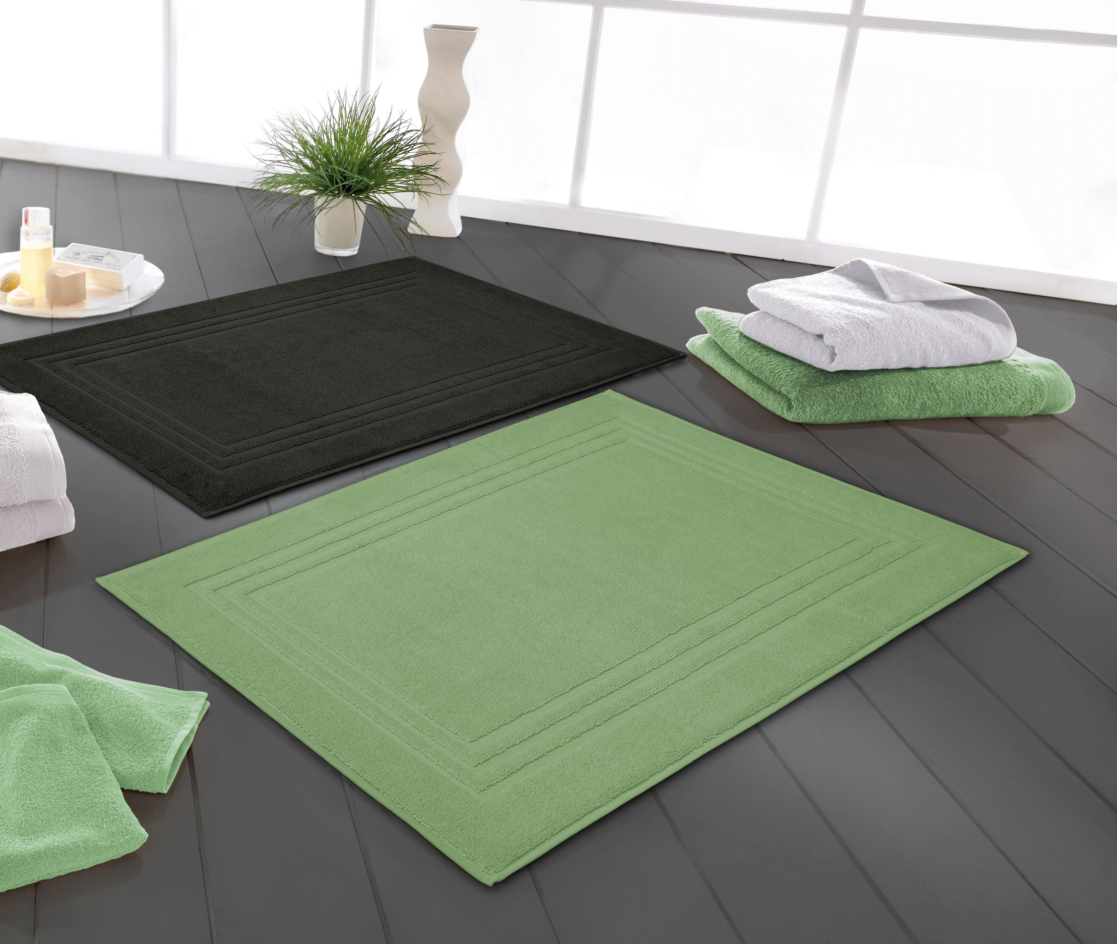 Kleine Wolke Lodge dywanik łazienkowy 80x50 cm bawełna czarny 3009926207 - Wysyłka w 24h