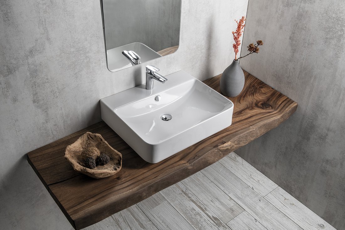 Isvea Sott Aqua umywalka 61x50 cm ścienna prostokątna biała 10SQ51061