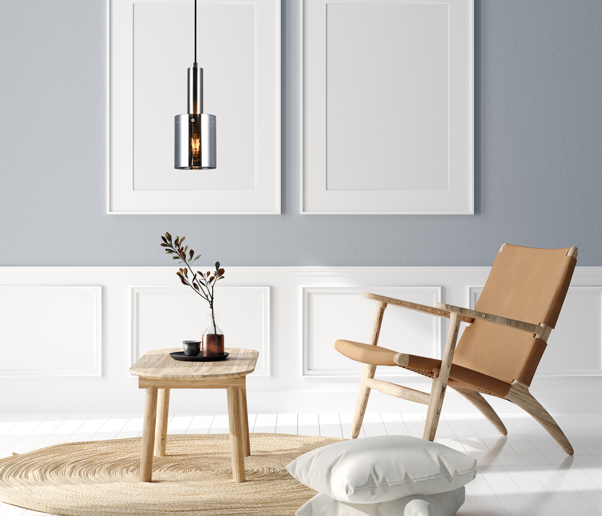 Italux Sardo lampa wisząca 1x40 W nikiel PND-5581-1-SC+SG