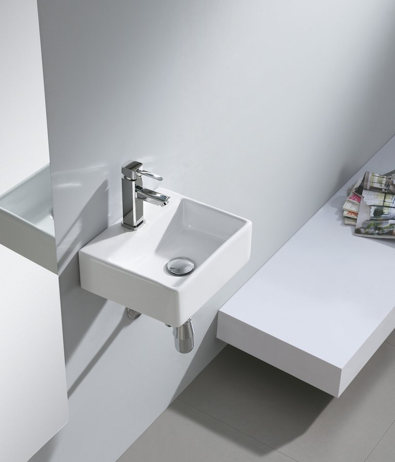 Sapho Small Giulia umywalka 33,5x29 cm ścienna prostokątna biała BH7002