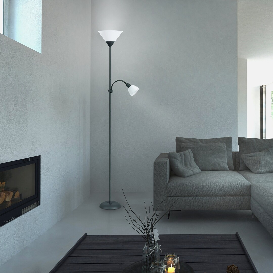 Rabalux Action lampa stojąca 1x100W/1x25W czarny/biały 4062 - Wysyłka w 24h