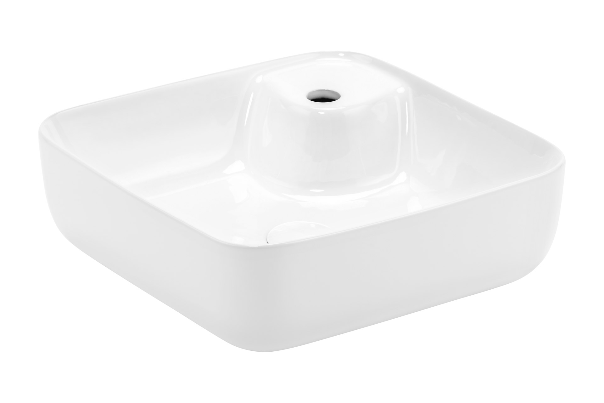 Uptrend Marina umywalka 43x43 cm nablatowa kwadratowa biały połysk TR41267