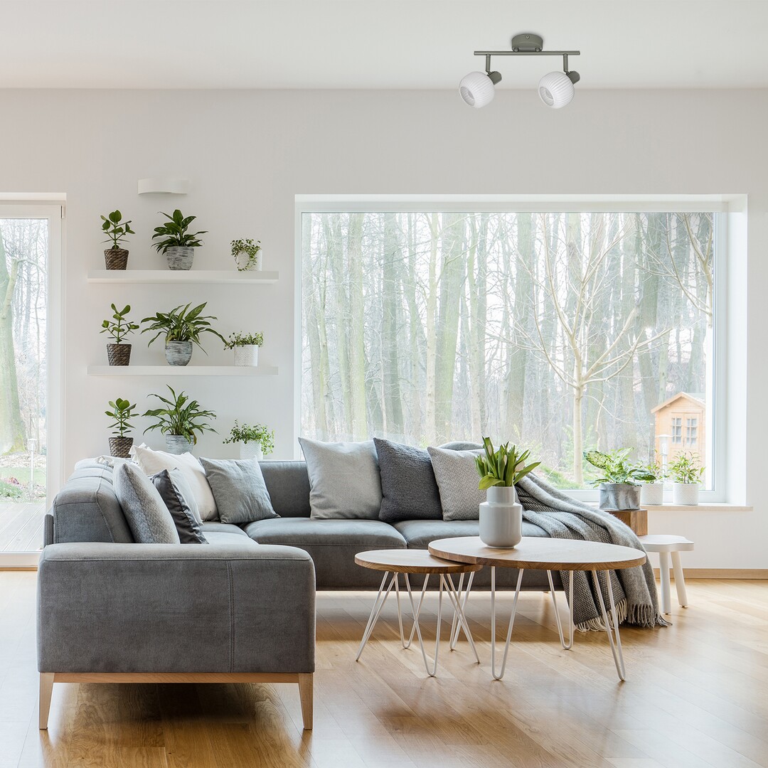 Rabalux Soraya lampa podsufitowa 2x40W popielata 3967