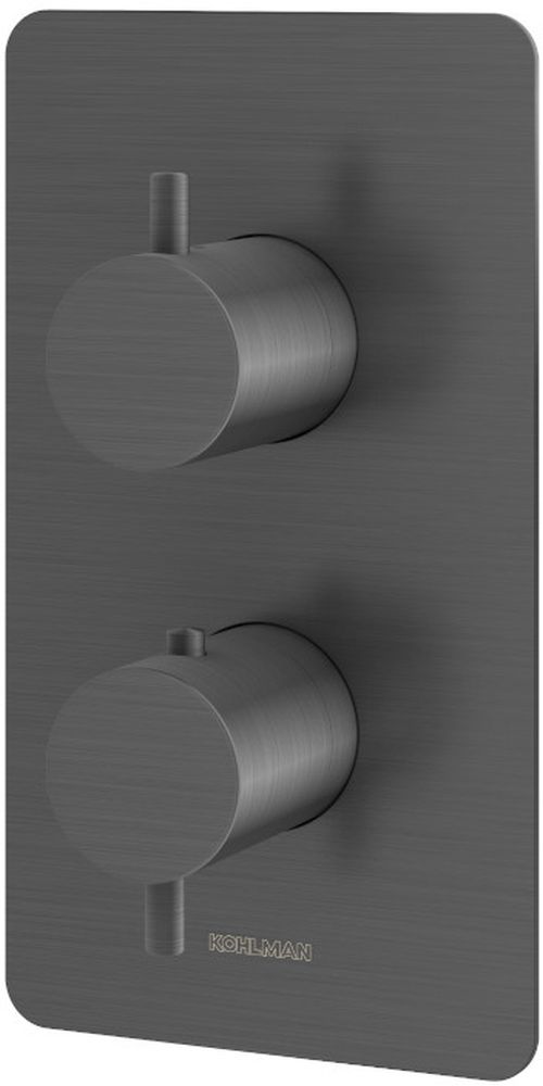 Kohlman Axel Gray bateria wannowo-prysznicowa podtynkowa termostatyczna grafit szczotkowany QW433AG