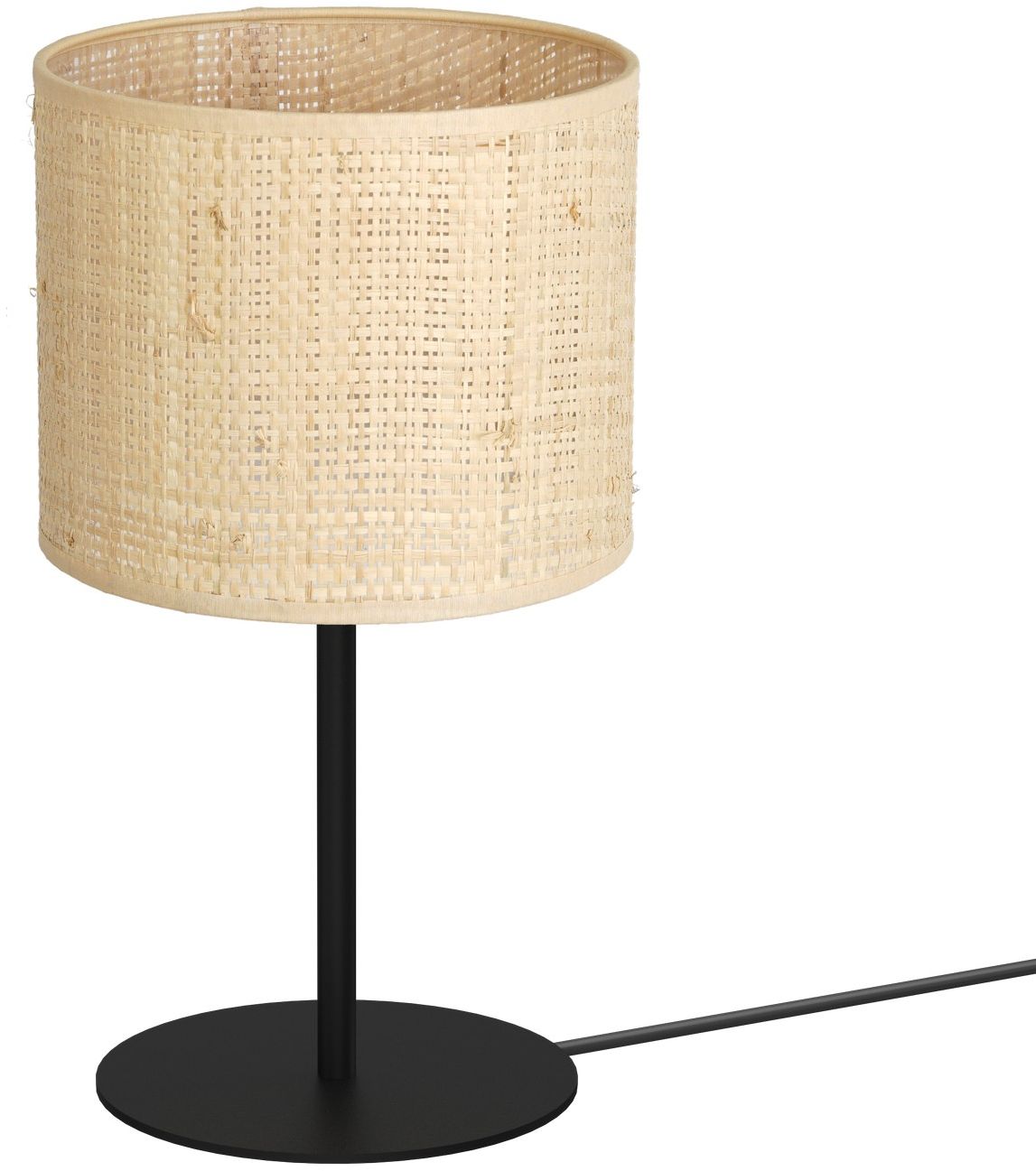 Luminex Rattan lampa stołowa 1x60W rattan/czarny 5284