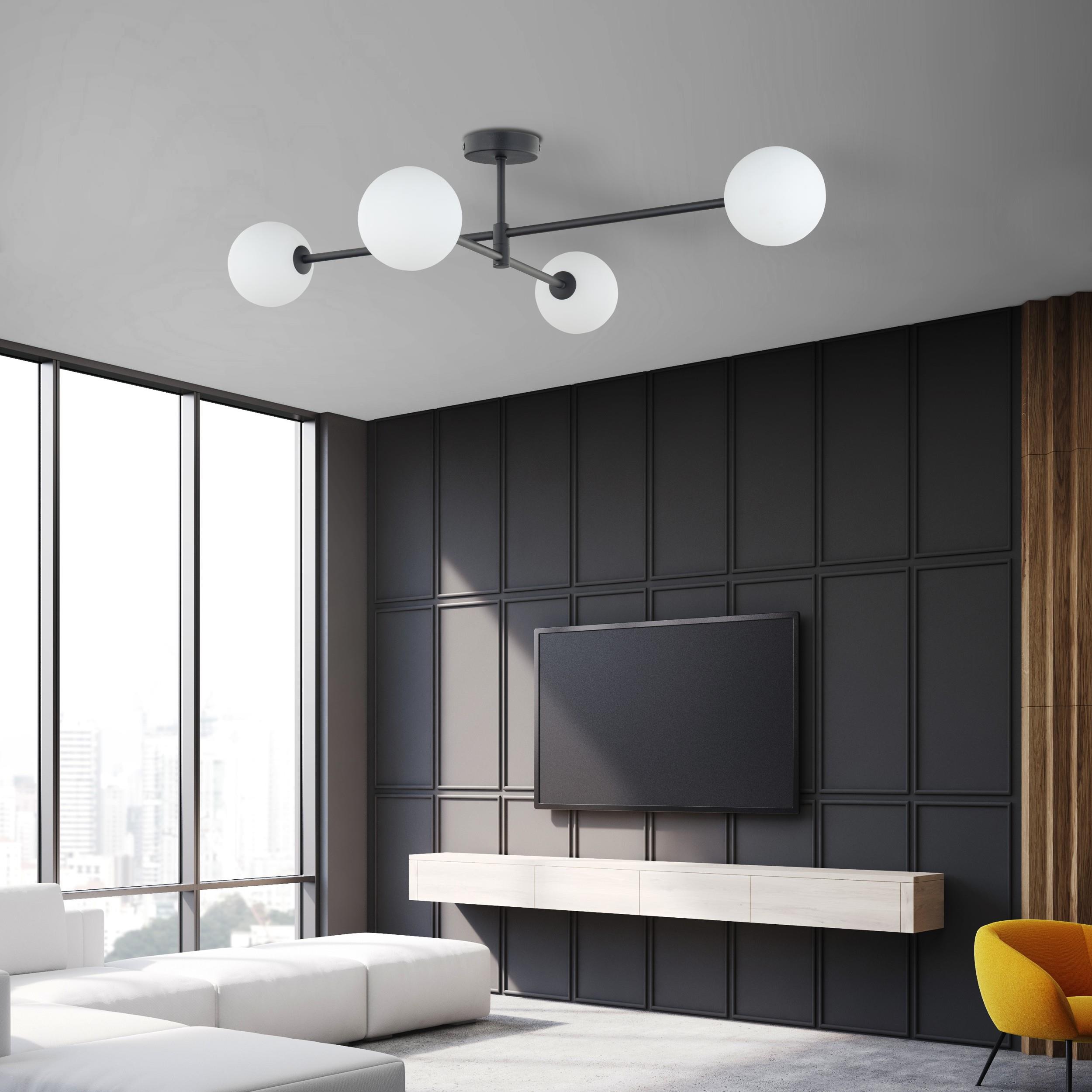 TK Lighting Sarius lampa podsufitowa 4x6W biały/czarny 4735