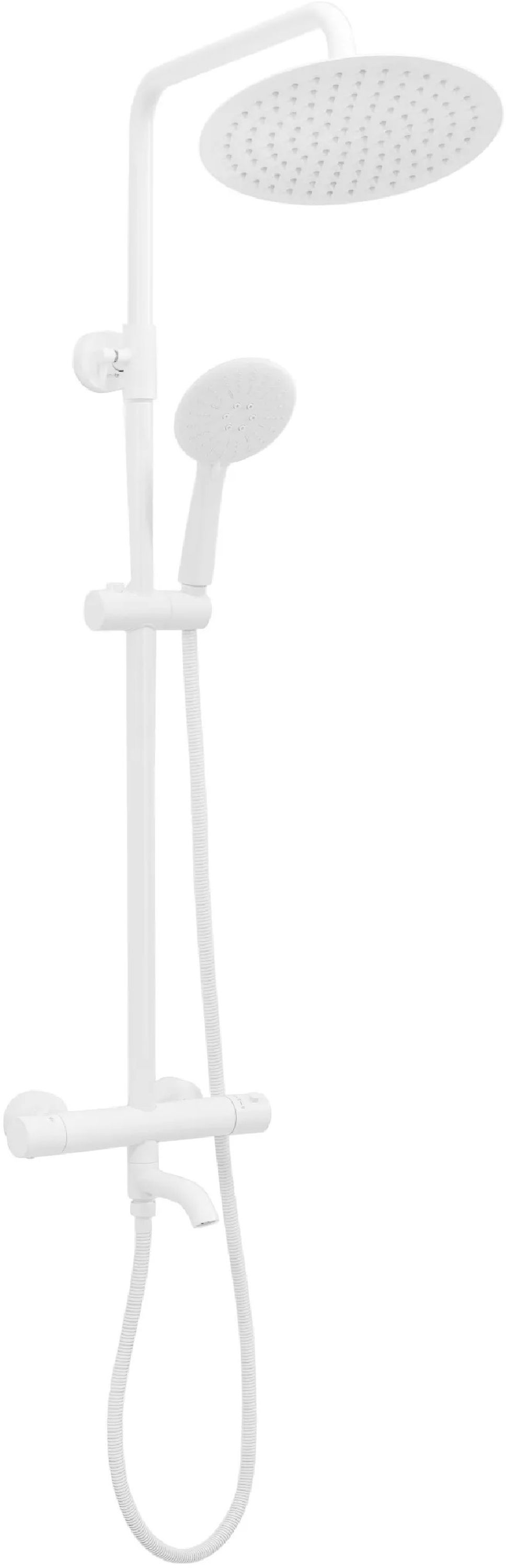 Rea Lungo zestaw wannowo-prysznicowy ścienny termostatyczny z deszczownicą biały REA-P6608 - Wysyłka w 24h