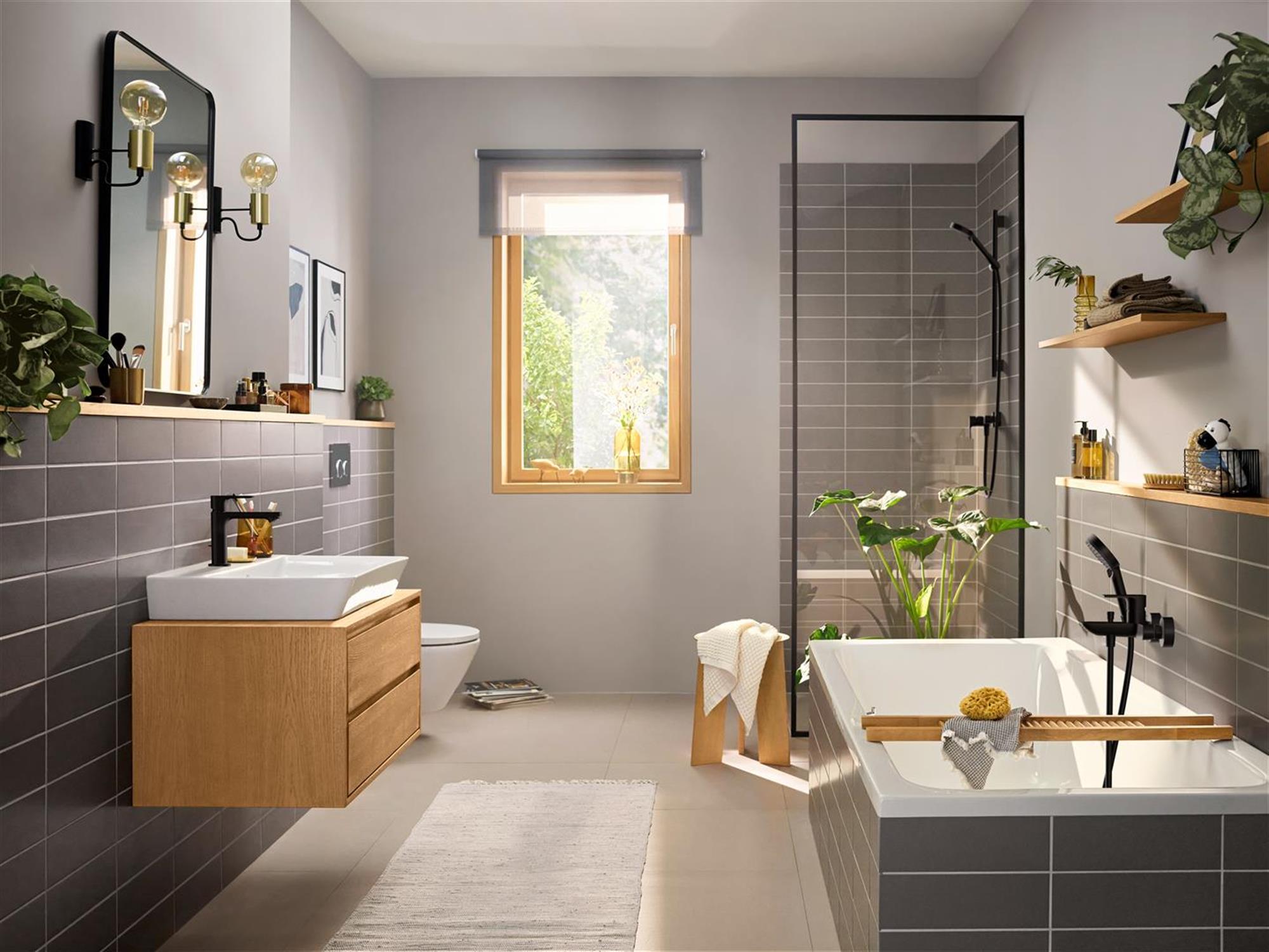 Hansgrohe Rebris E bateria prysznicowa ścienna czarny mat 72650670