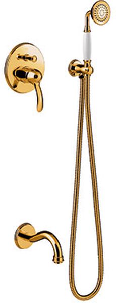 Tres Monoclasic zestaw prysznicowy z baterią podtynkową złoty 242.180.05.OR