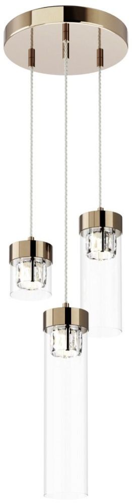 Zuma Line Gem lampa wisząca 3x28 W przezroczysta-złota P0389-03D-F7AC