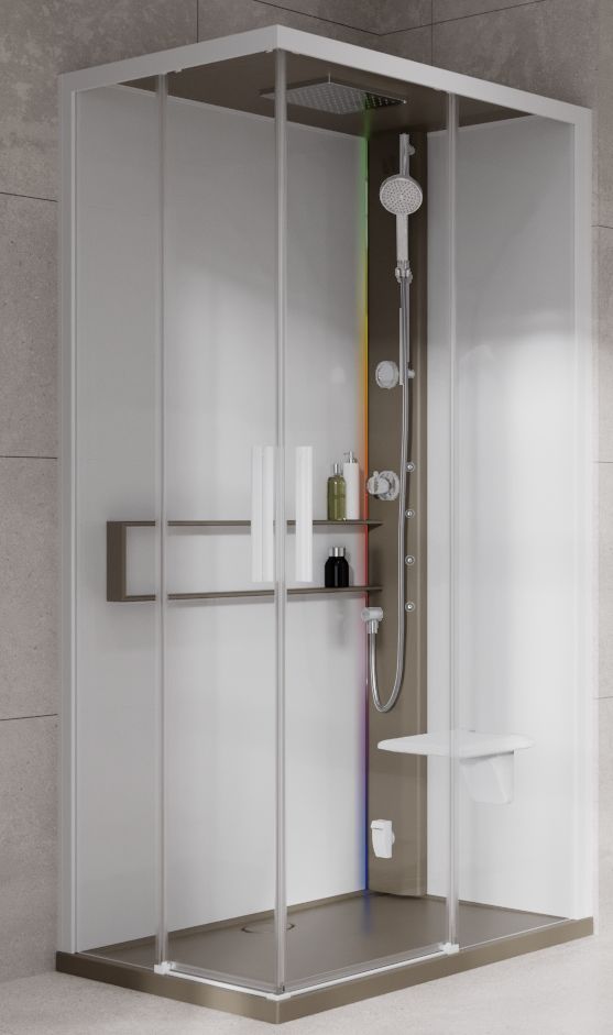 Novellini Glax 2 2.0 A kabina z hydromasażem 90x70 cm prawa parowa z brodzikiem corda G22A9079DM5-1TU