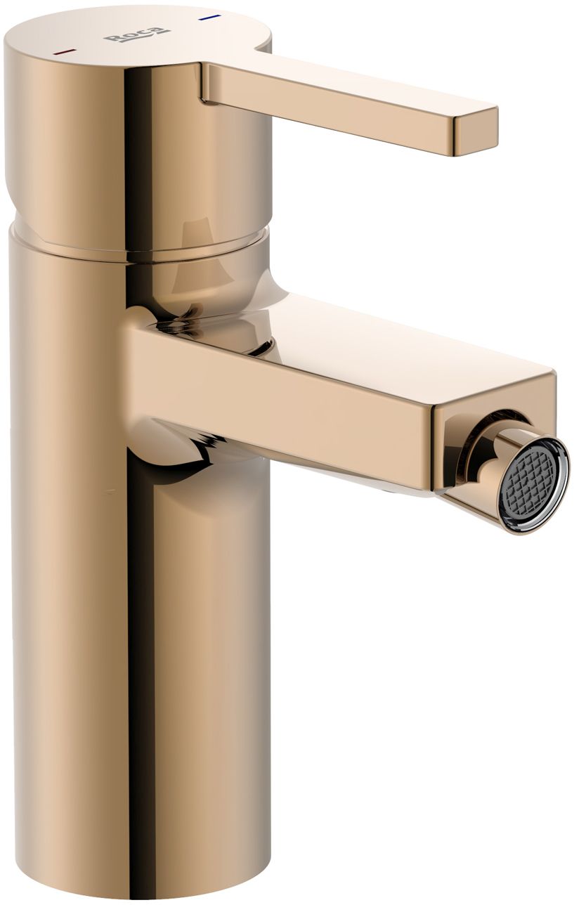 Roca Naia Rose Gold bateria bidetowa stojąca złota A5A6A96RG0
