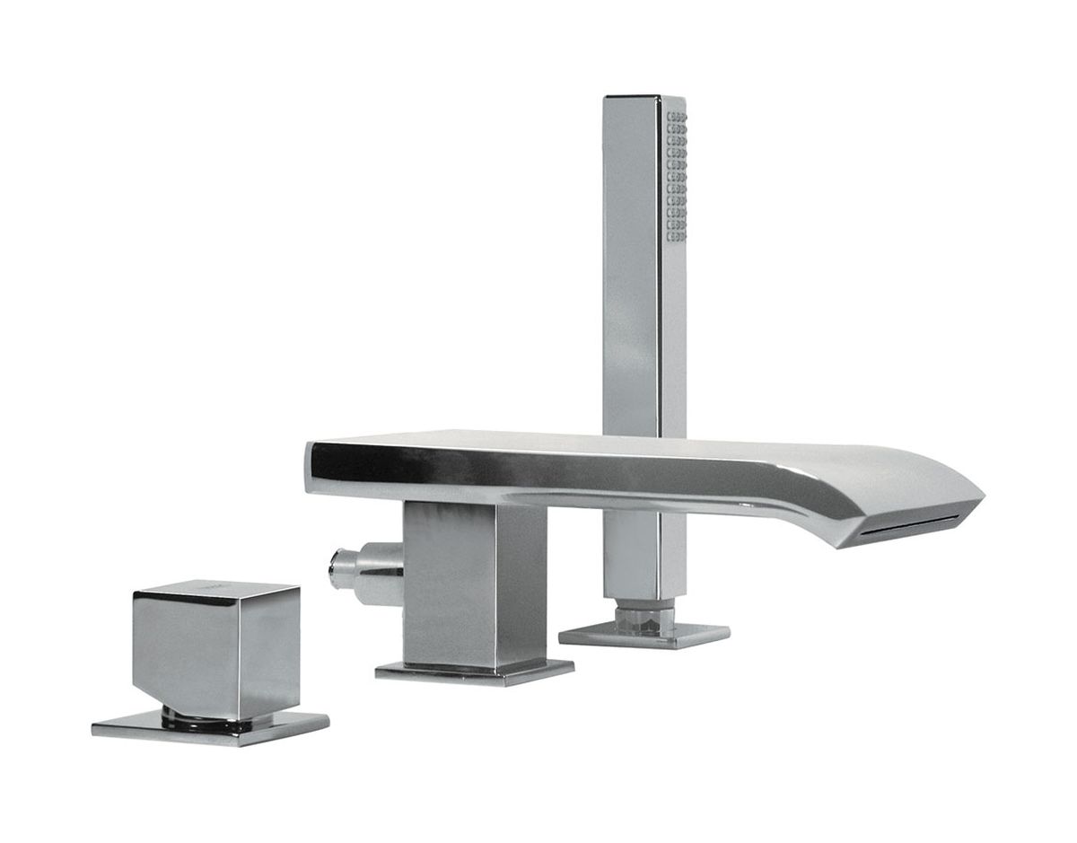 Tres Cuadro bateria wannowo-prysznicowa 3-otworowa chrom 1.07.161.02