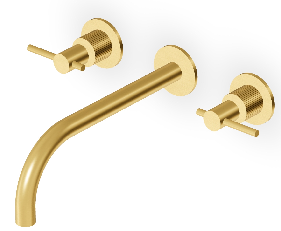 Zucchetti Helm bateria umywalkowa podtynkowa złoto szczotkowane/radełkowanie pionowe ZHL761.XP41G2