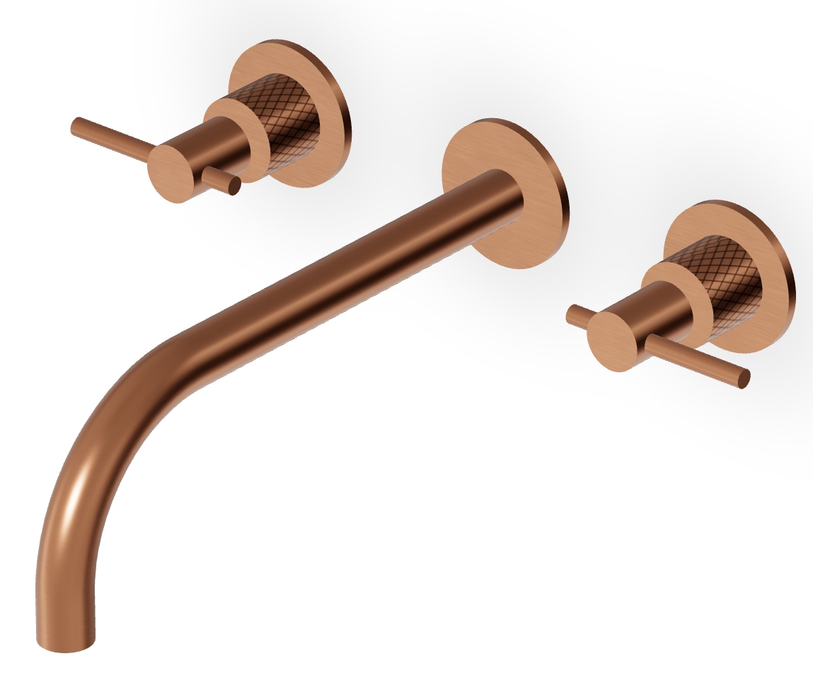 Zucchetti Helm bateria umywalkowa podtynkowa miedź szczotkowana/radełkowanie ukośne ZHL761.XP91G3