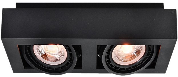 GTV Loid lampa podsufitowa 2x40 W czarna OS-LOID-2GU10-10-DEC