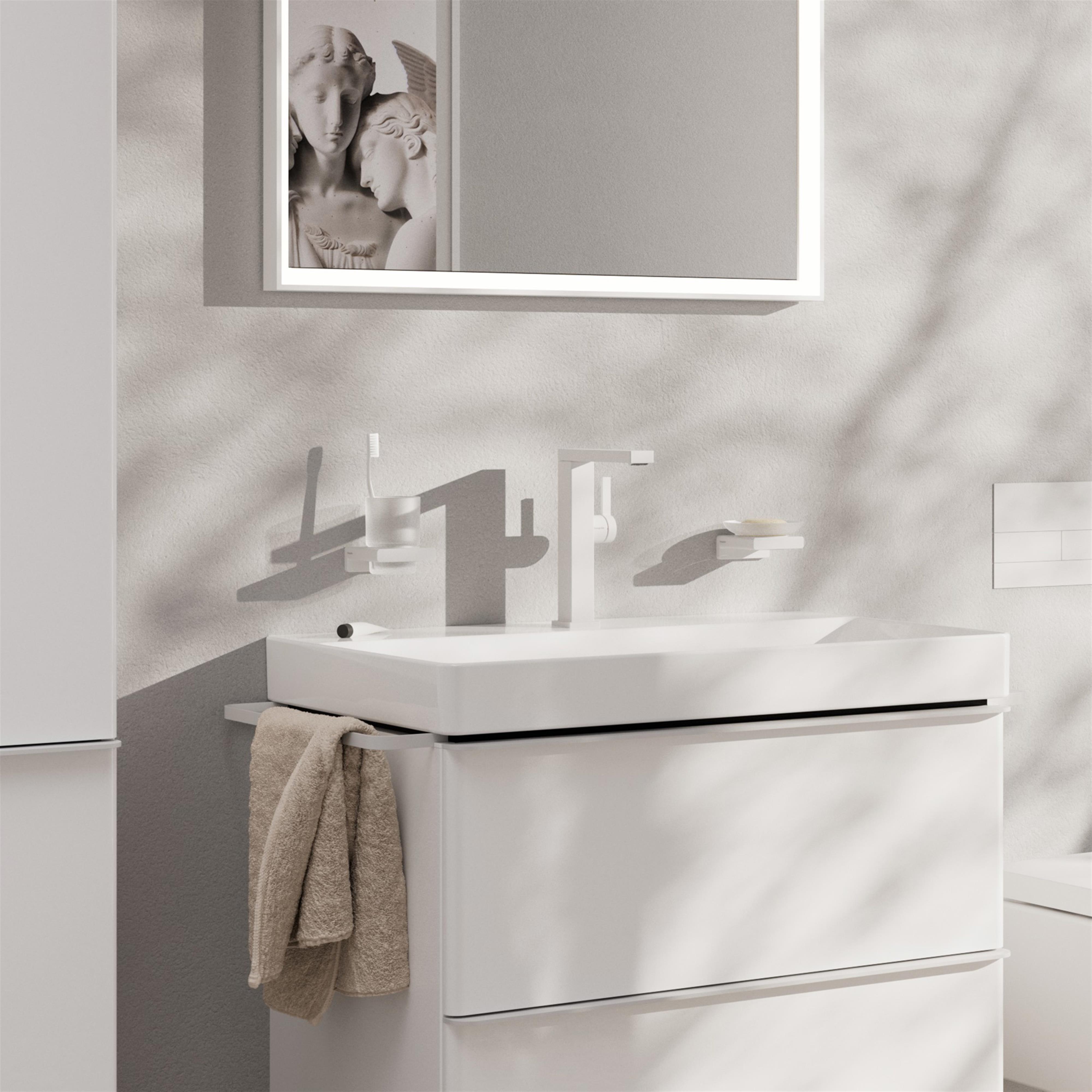 Hansgrohe Tecturis E bateria umywalkowa stojąca biała 73060700