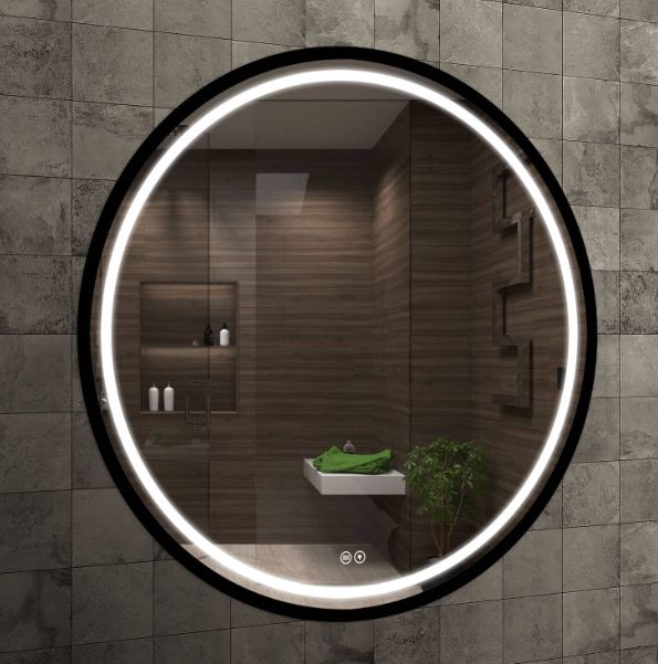 Venti Baltic lustro 90 cm okrągłe z matą grzewczą czarne