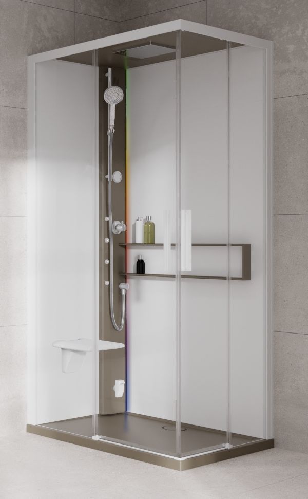 Novellini Glax 2 2.0 A kabina z hydromasażem 100x70 cm lewa parowa z brodzikiem corda G22A197SM5-1TU