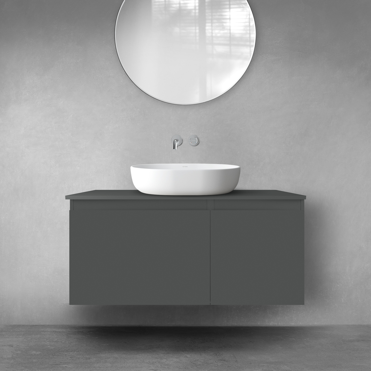 Oltens Vernal zestaw mebli łazienkowych 100 cm z blatem grafit mat 68247400 - Wysyłka w 24h