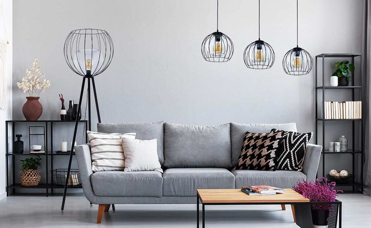 TK Lighting Universo lampa wisząca 3x15W czarny/szkło grafitowe 4483