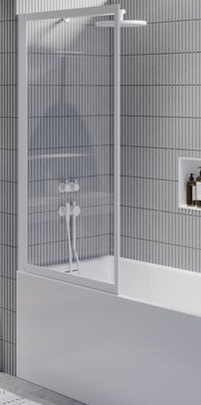 Riho Lucid parawan nawannowy 80 cm 1-częściowy biały mat/szkło przezroczyste G005046122