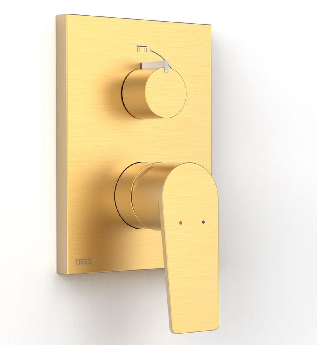 Tres Project bateria wannowo-prysznicowa podtynkowa złoty mat 24-K 21128110OM