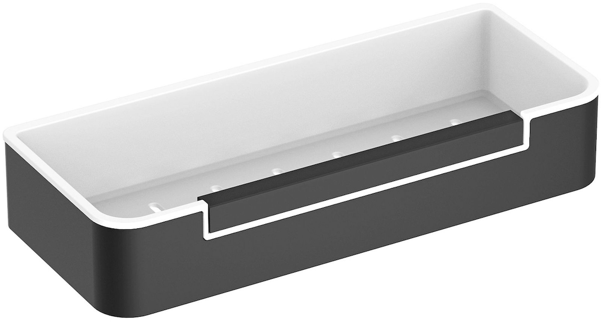 Stella koszyk łazienkowy ze ściągaczką ścienny czarny mat/biały 16.069-B