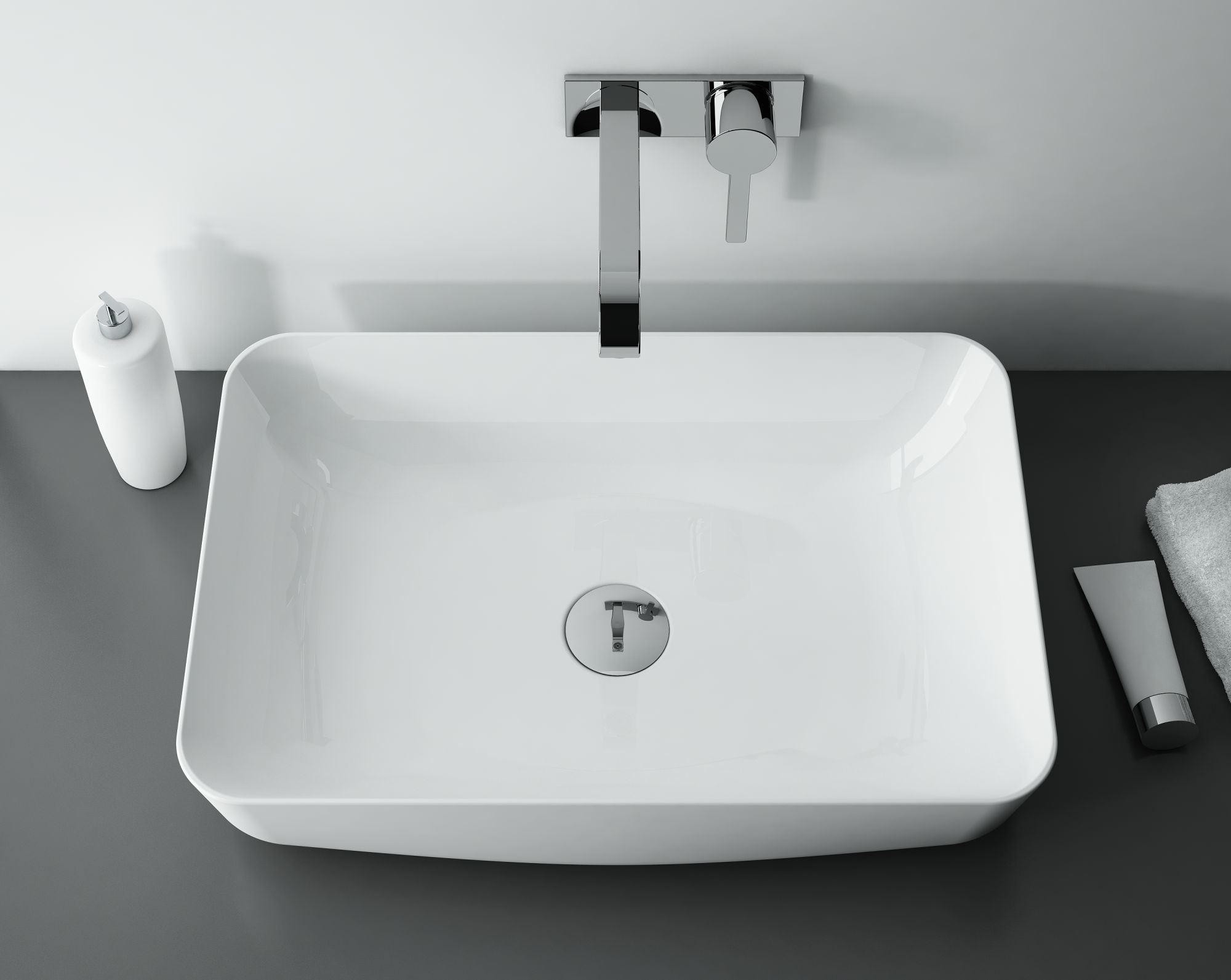 Elita Nomia umywalka 50x39 cm prostokątna nablatowa biała RE040500058060