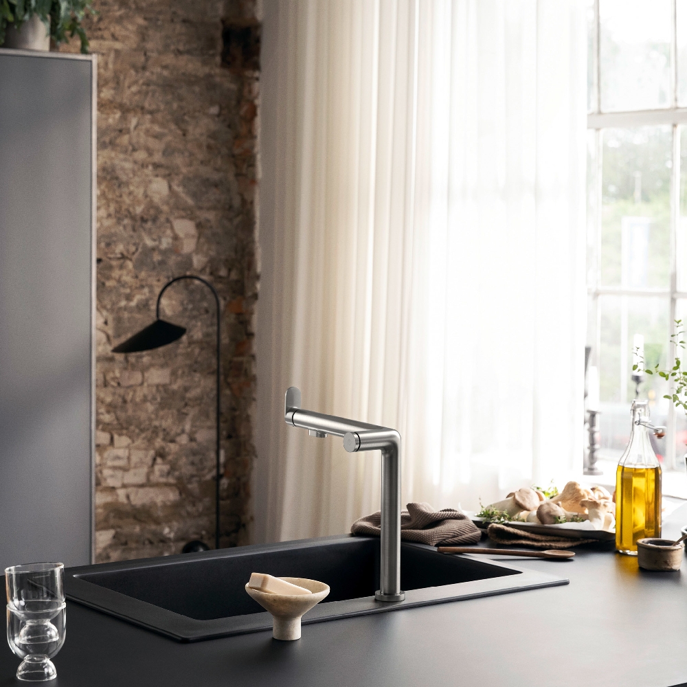 Hansgrohe Aqittura M91 FilterSystem bateria kuchenna stojąca z filtrem stalowy 76802800