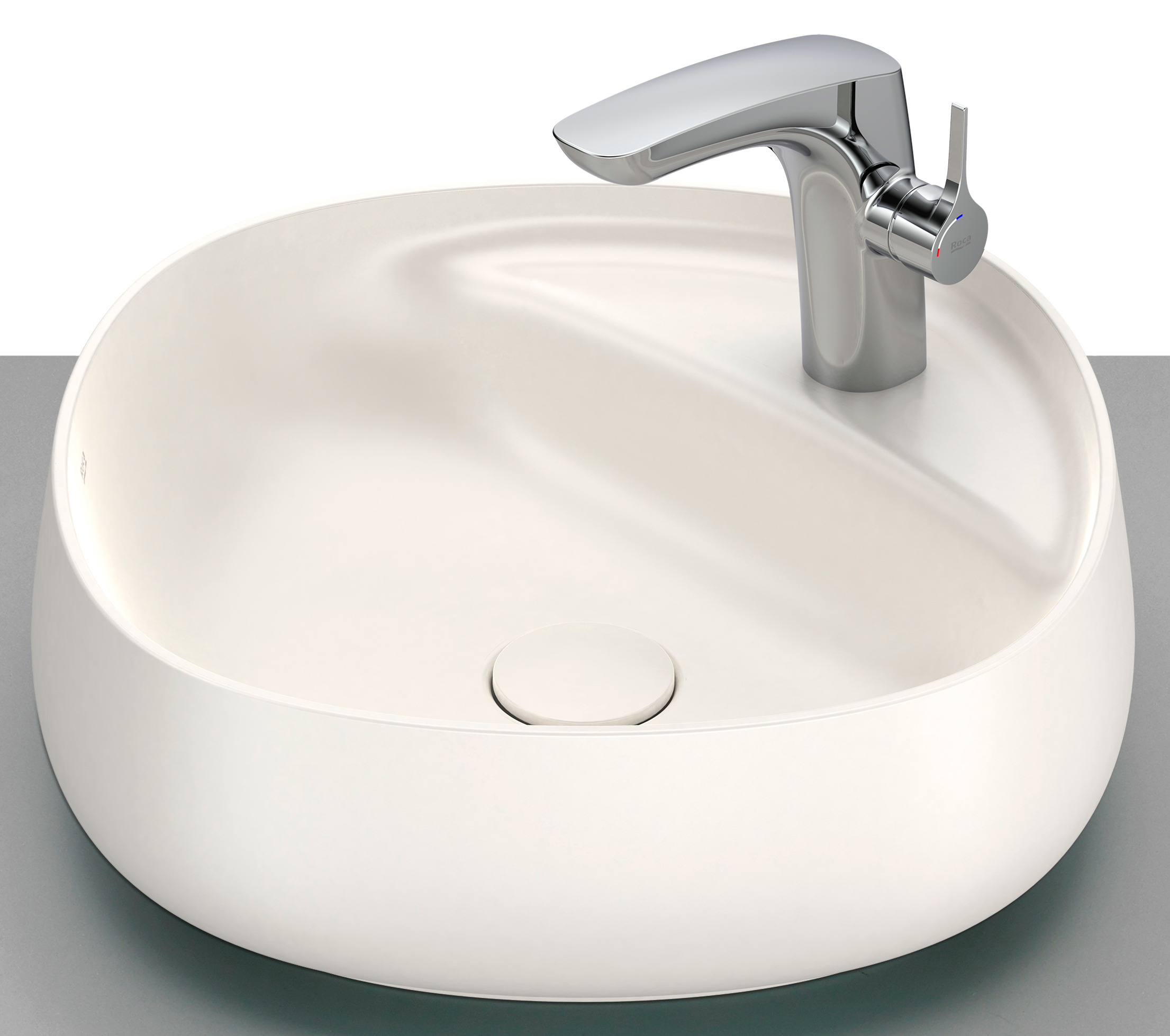 Roca Beyond umywalka 45x45 cm kwadratowa nablatowa brąz/beż A3270B9650