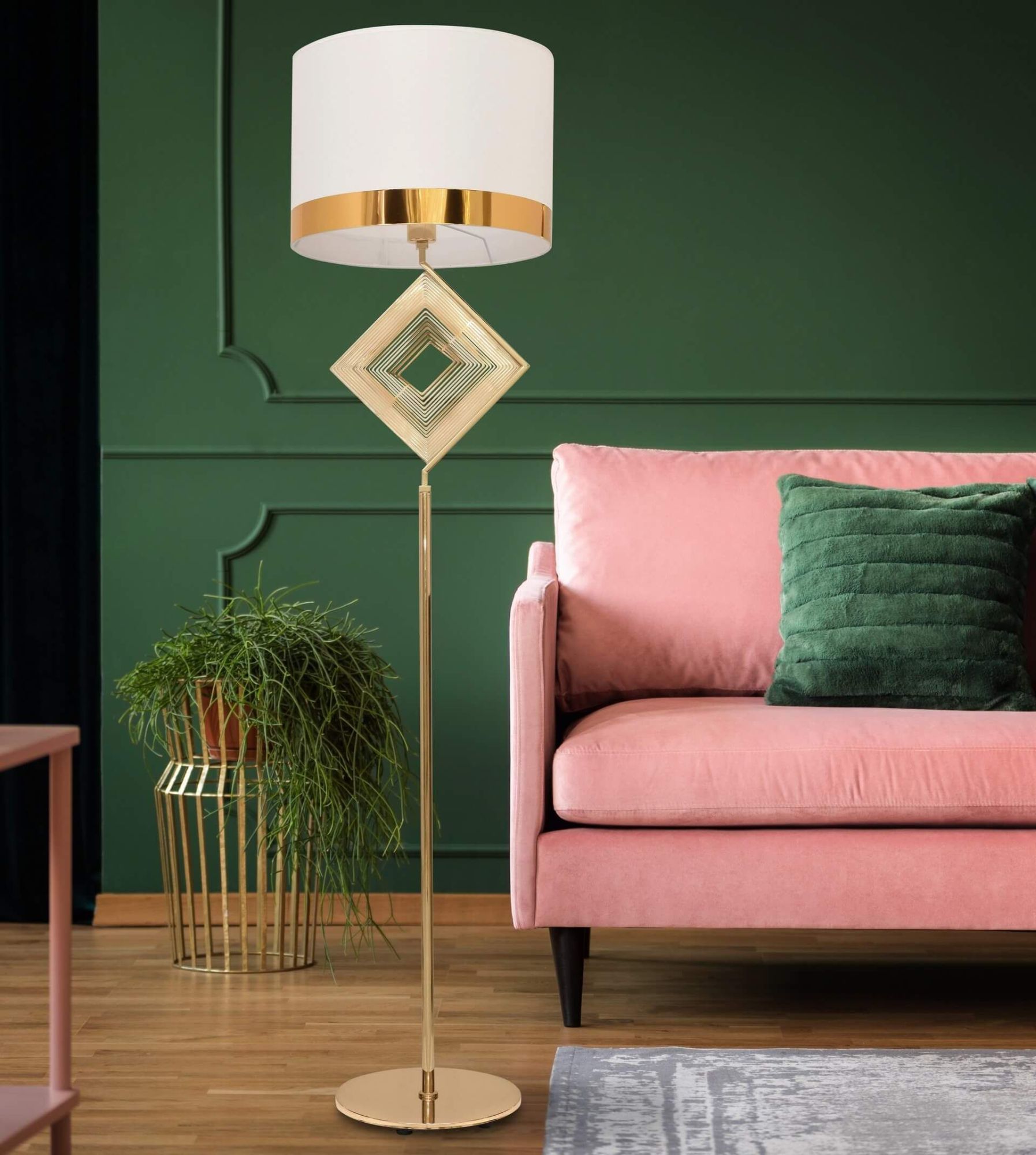 Lumina Deco Benardi lampa stojąca 1x40W biało/złota LDF5529GD+WT