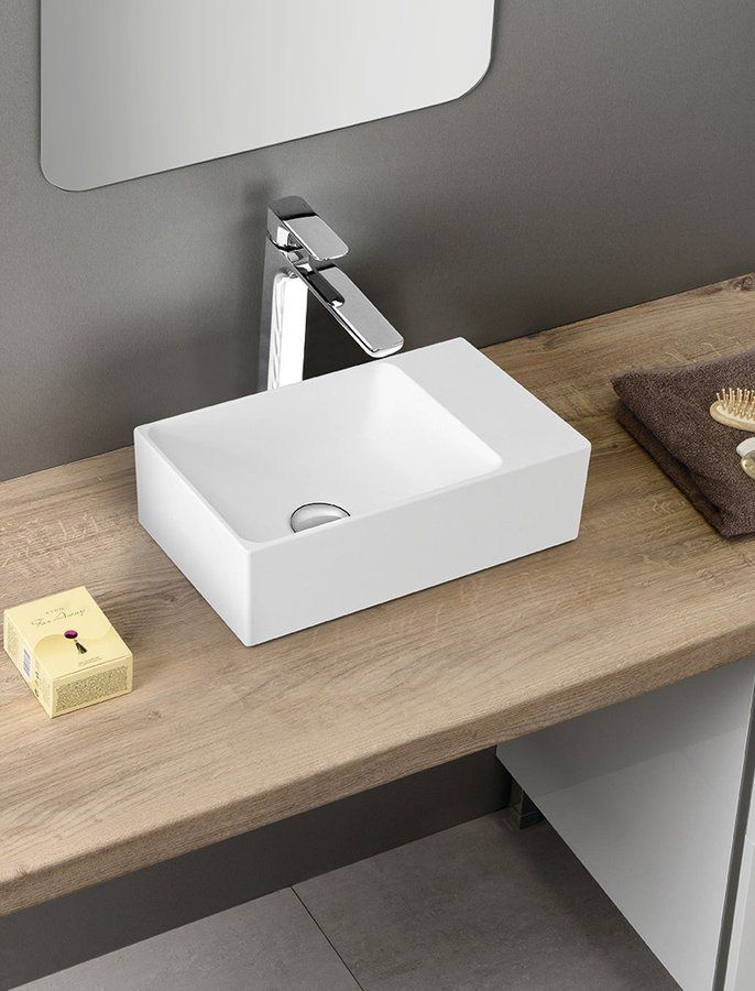 GSI Kube X umywalka 40x23 cm prostokątna ścienna biała 9484011