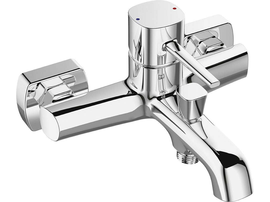 Laveo Pola bateria wannowo-prysznicowa ścienna chrom BAP010D - Wysyłka w 24h