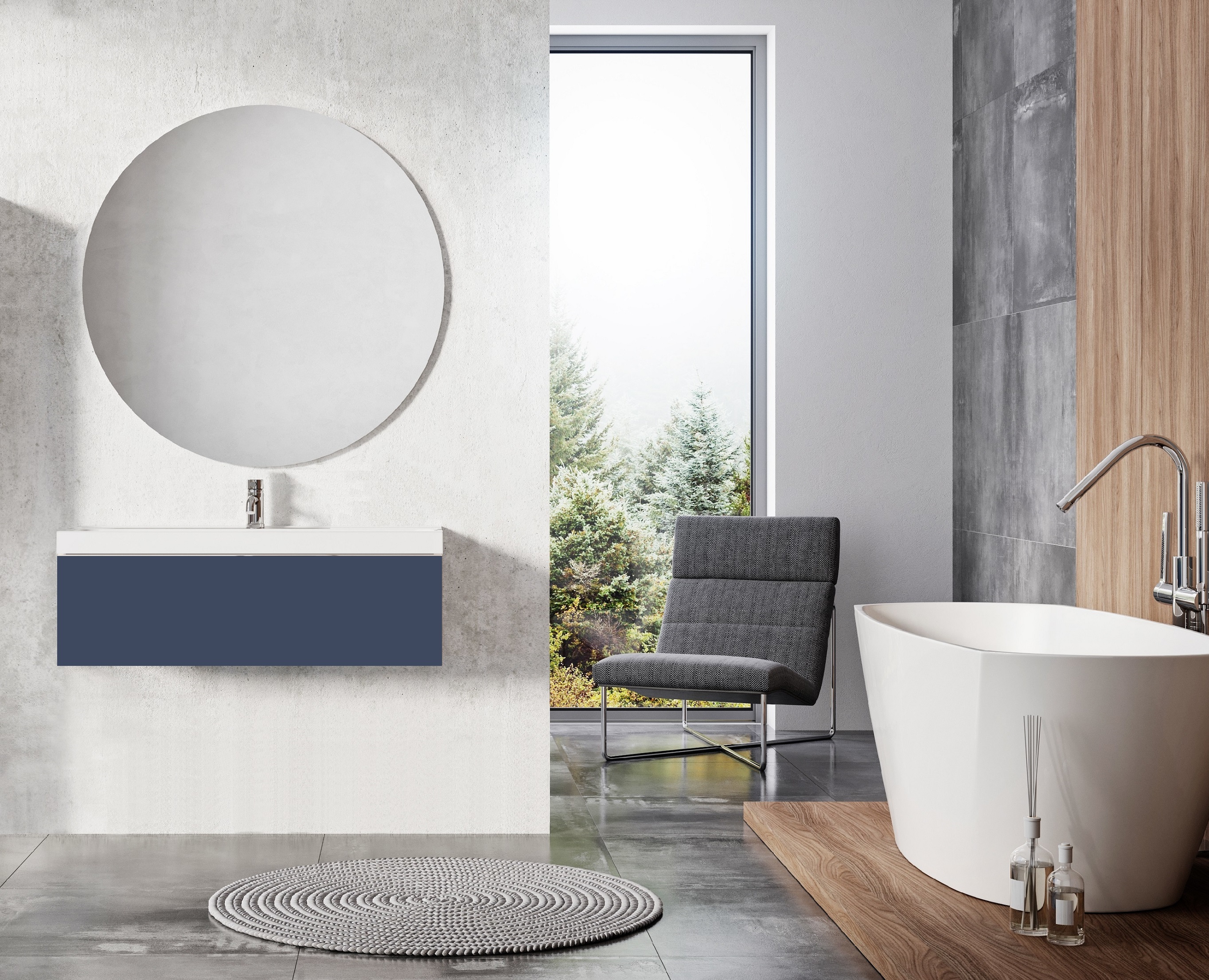 Elita Look szafka 80x44,9x28,1 cm podumywalkowa wisząca navy blue matt RE010803027030