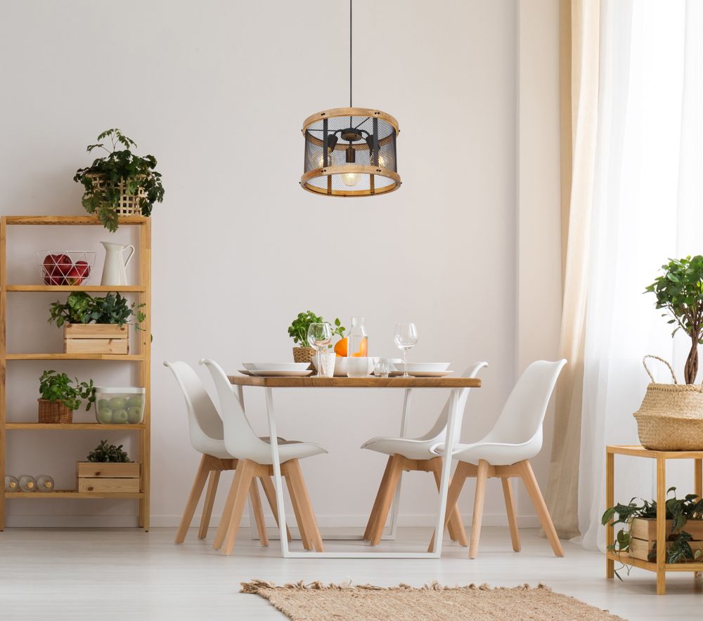 Globo Lighting Jeanie lampa wisząca 3x40W czarny mat/brąz 15661H1