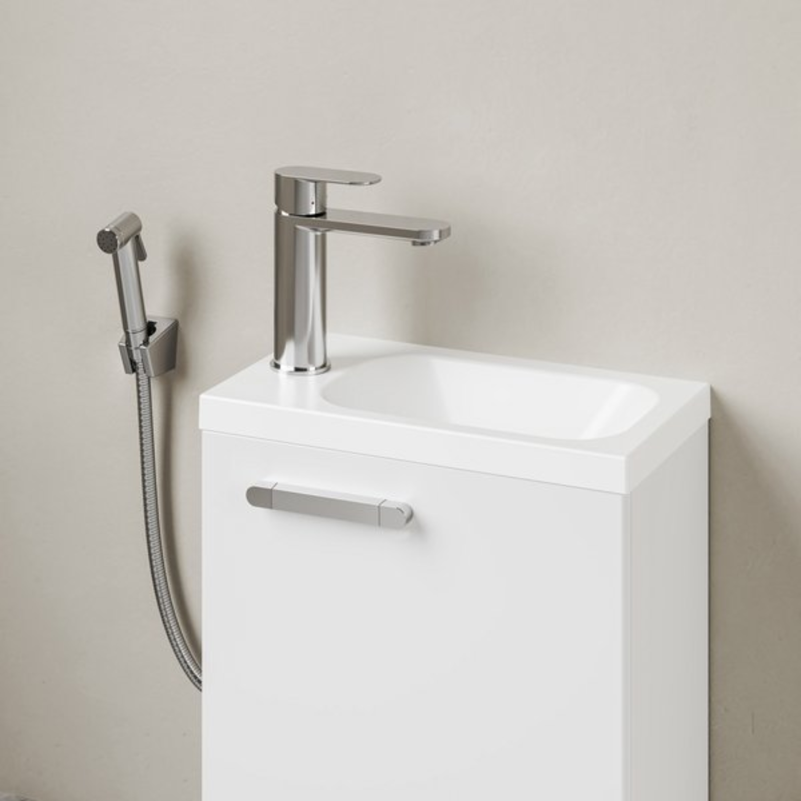 Ravak Chrome II bateria umywalkowa ze słuchawką typu bidetta stojąca chrom X070450