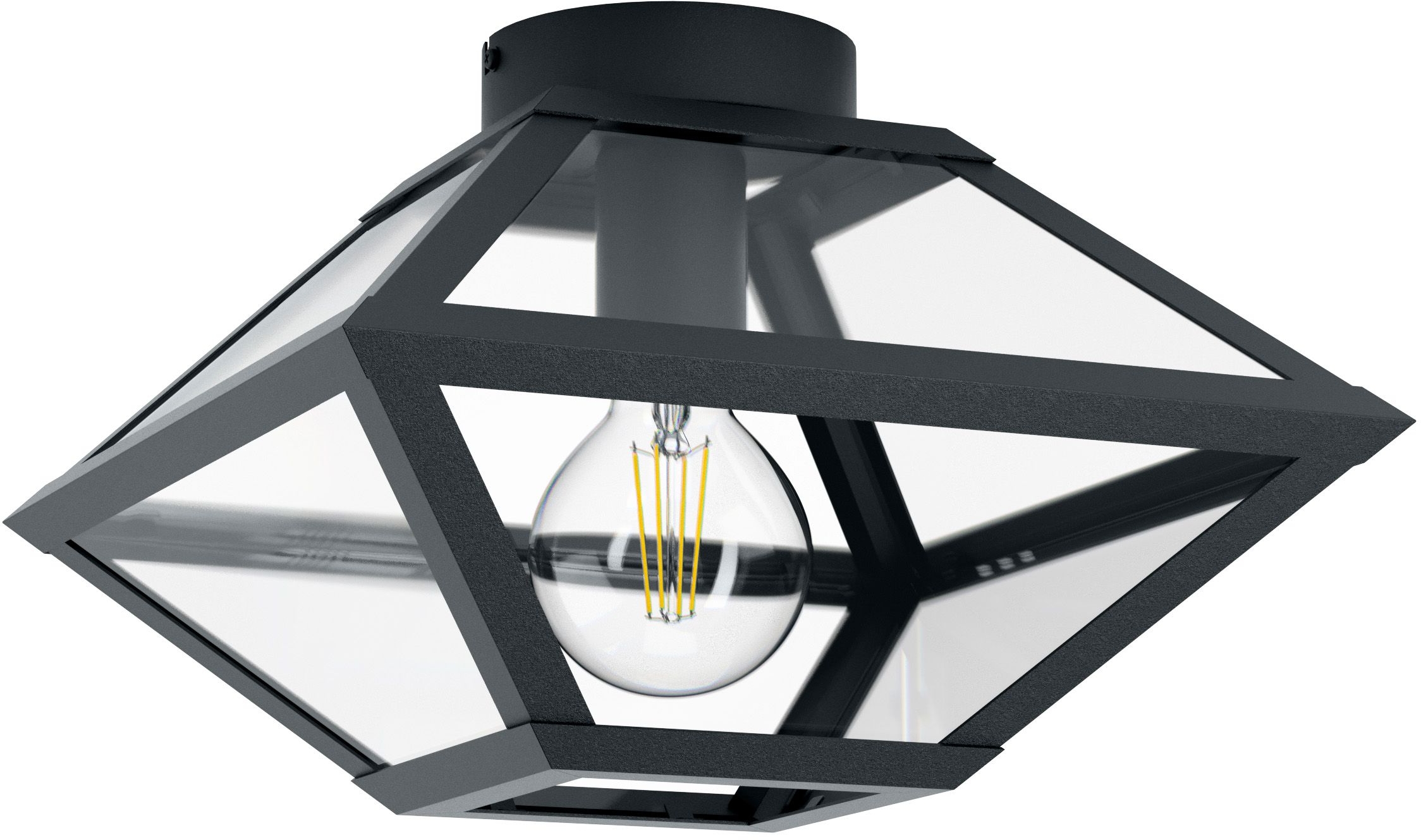 Eglo Casefabre lampa podsufitowa 1x60W czarny/przezroczysty 98355 - Wysyłka w 24h