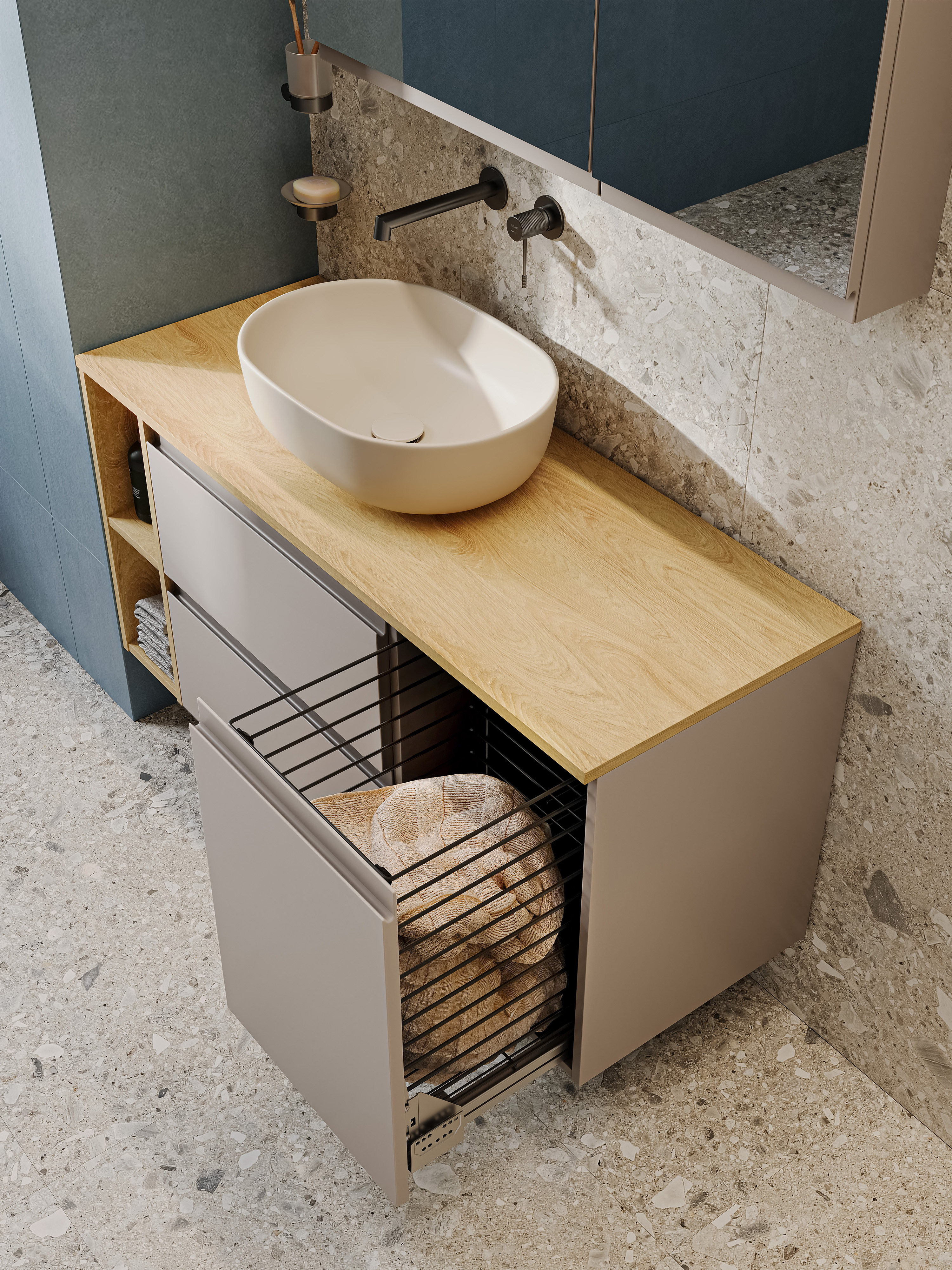 Cersanit Moduo szafka 20x44,7x55,1 cm boczna wisząca dąb hikora S590-119-DSM