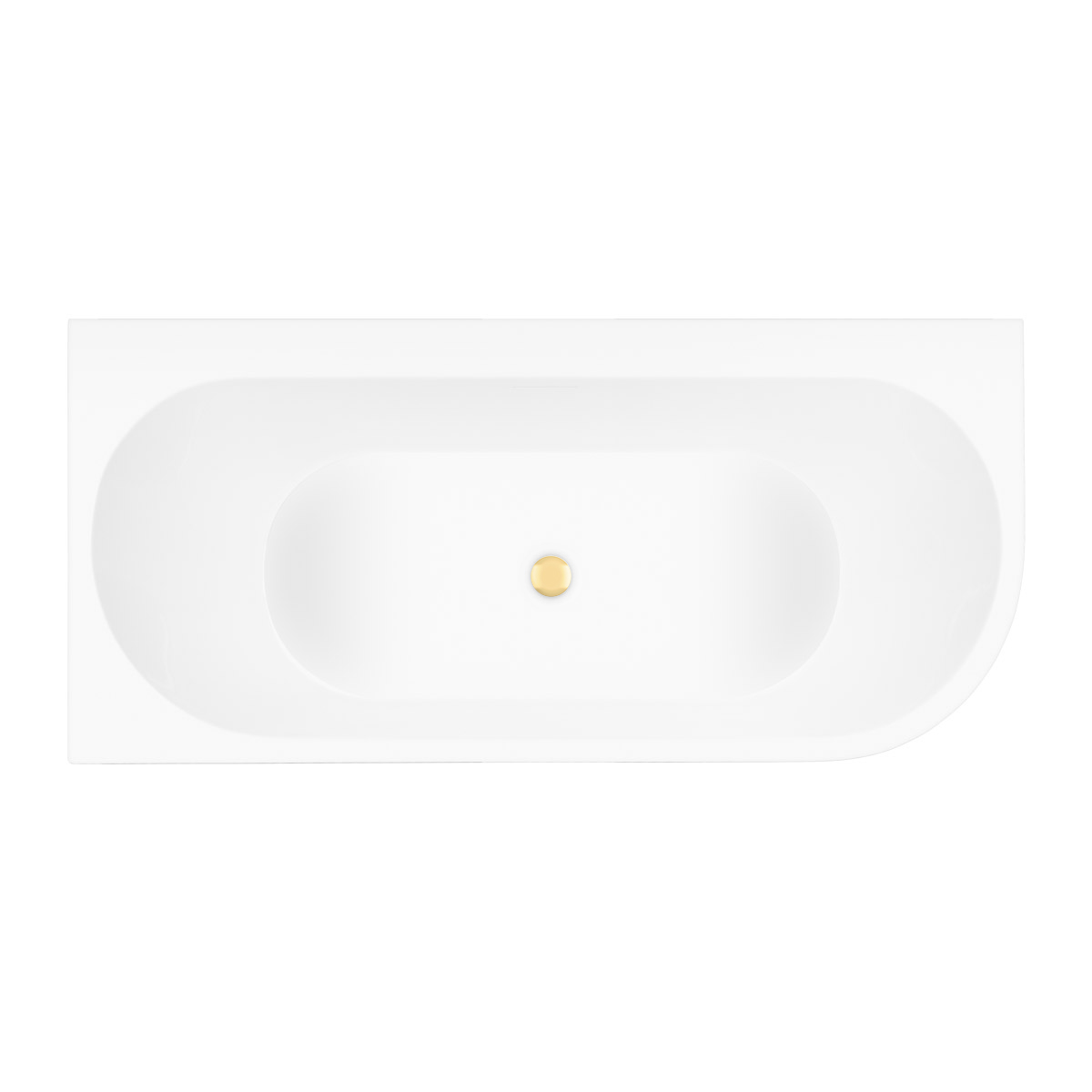 Zestaw Oltens Hulda wanna narożna 170x80 cm prostokątna z pokrywą korka biały połysk/złoty połysk (11005000, 09002800)