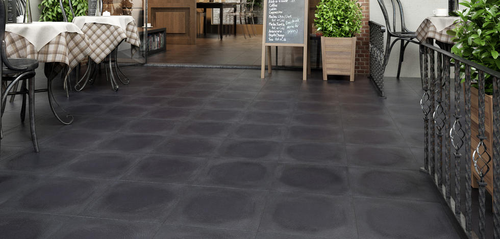 Paradyż Bazalto płytka podłogowa 30x30 cm motyw A grafitowy mat