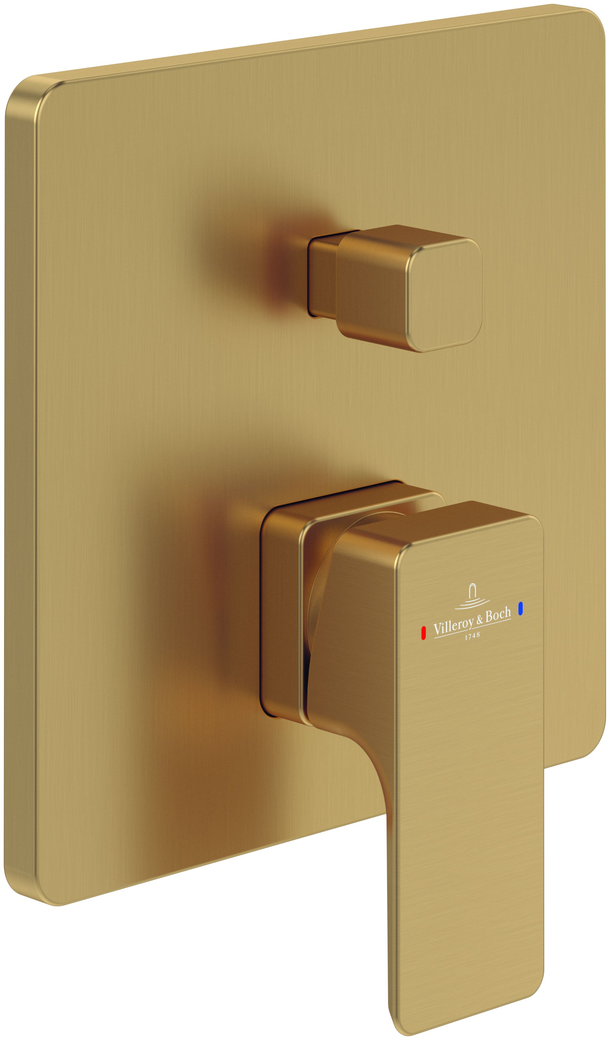 Villeroy & Boch Subway 3.0 bateria wannowo-prysznicowa podtynkowa złoty szczotkowany TVS11200300076