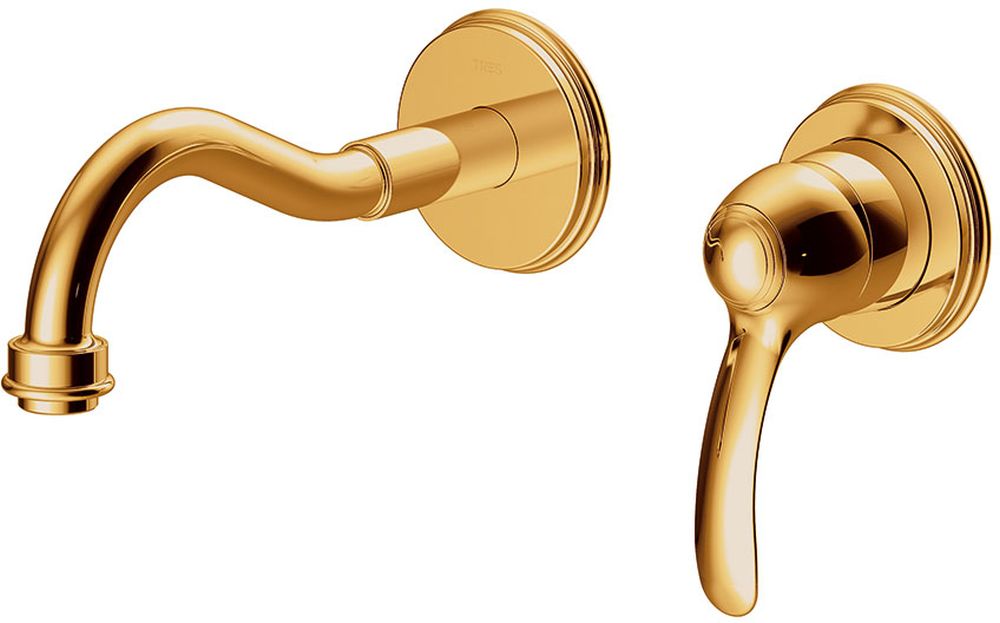 Tres Monoclasic bateria umywalkowa podtynkowa złoty połysk 242.200.01.OR