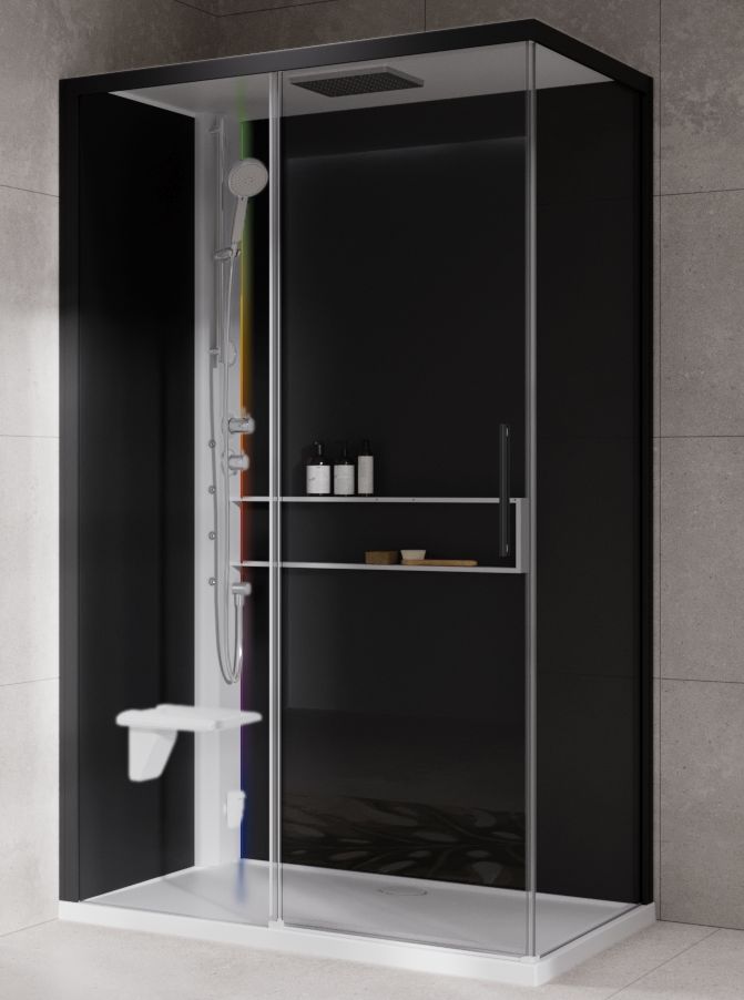 Novellini Glax 2 2.0 2P kabina z hydromasażem 120x80 cm parowa z brodzikiem lewa biała G222P120ST5-1UH