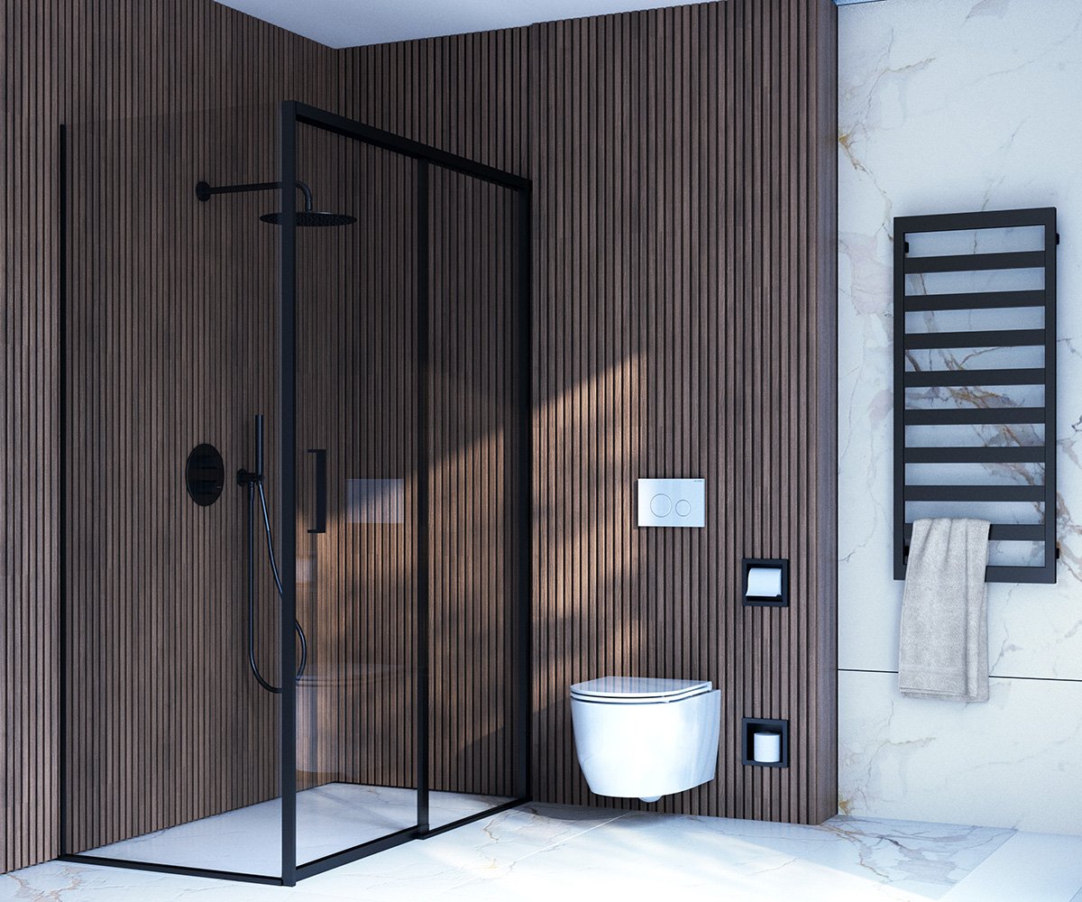 Oltens Grotta uchwyt na papier toaletowy czarny mat 81113300