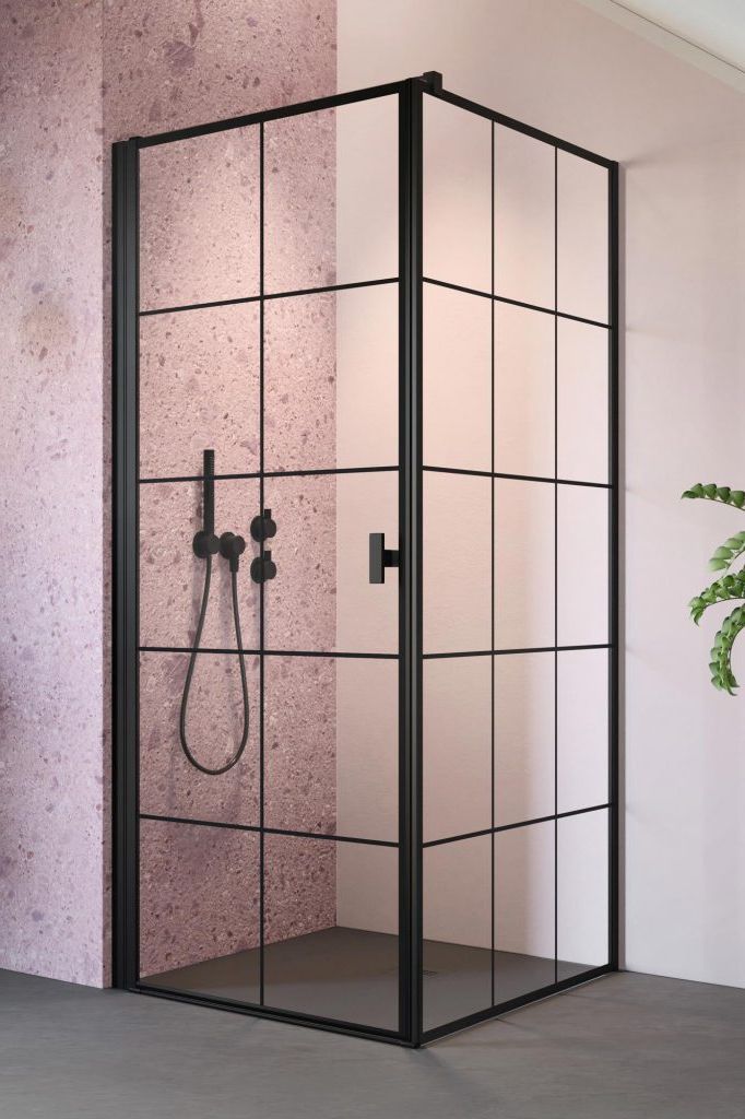 Radaway Nes 8 Black KDJ I Factory drzwi prysznicowe 90 cm lewe czarny mat/szkło Factory 10072090-54-55L